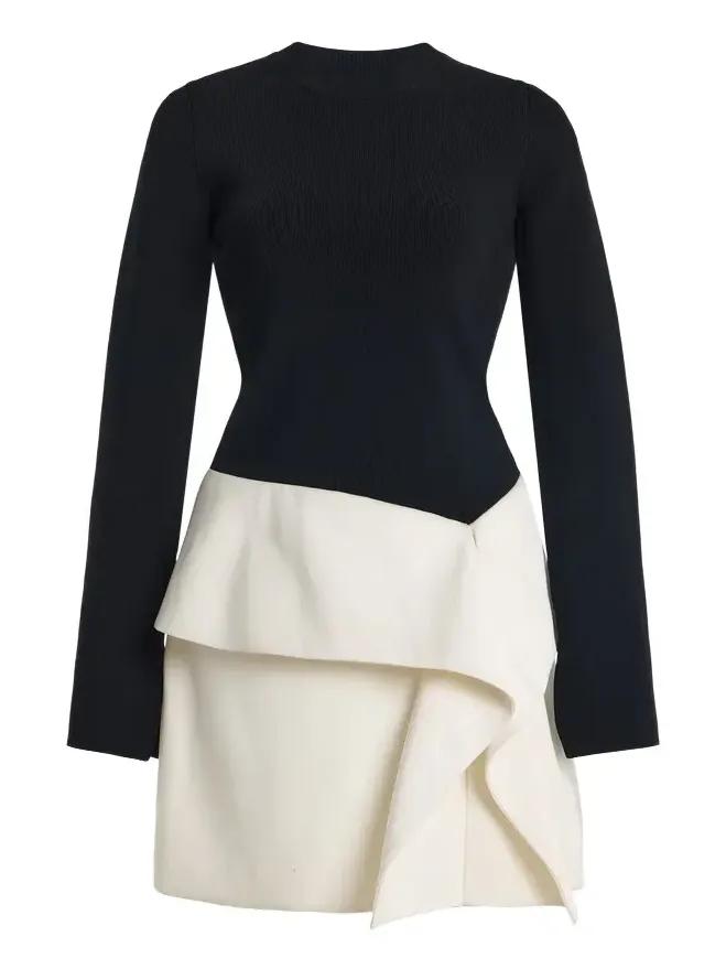 Noel Draped Crepe Mini Dress Noel Draped Crepe Mini Dress