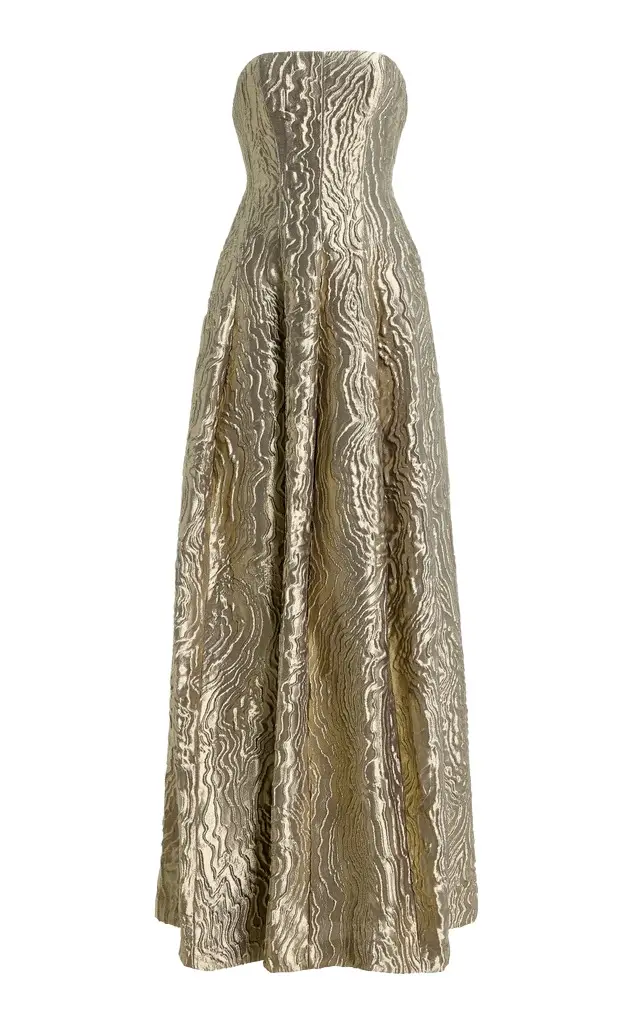Simkhai Celeste Metallic Jacquard Gown