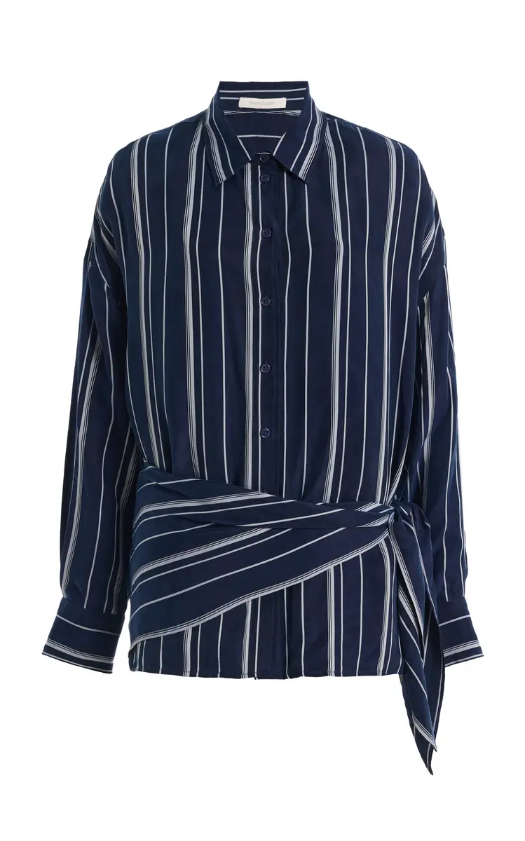 Favorite Daughter The Positano Striped Crepe Shirt | Image 1 Favorite Daughter The Positano Striped Crepe Shirt | Image 1