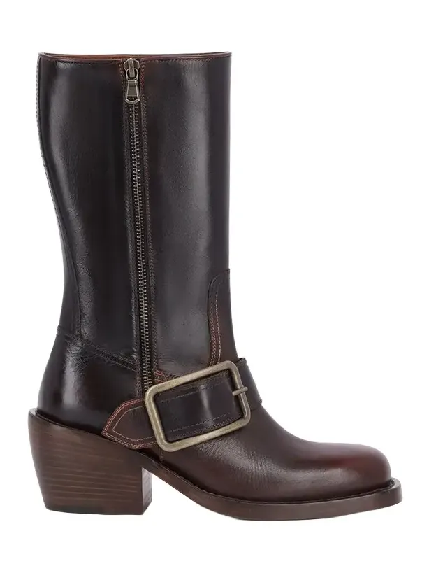 Dries Van Noten Buckled Leather Boots