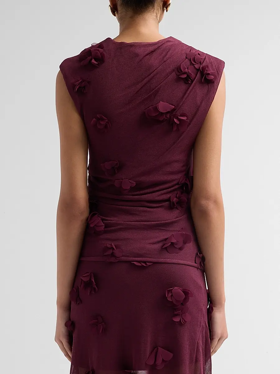 Simkhai Women's Tessa Floral Appliqué Top | Thumbnail 3 Simkhai Women's Tessa Floral Appliqué Top | Thumbnail 3