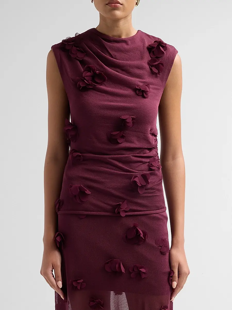 Simkhai Women's Tessa Floral Appliqué Top | Thumbnail 5 Simkhai Women's Tessa Floral Appliqué Top | Thumbnail 5
