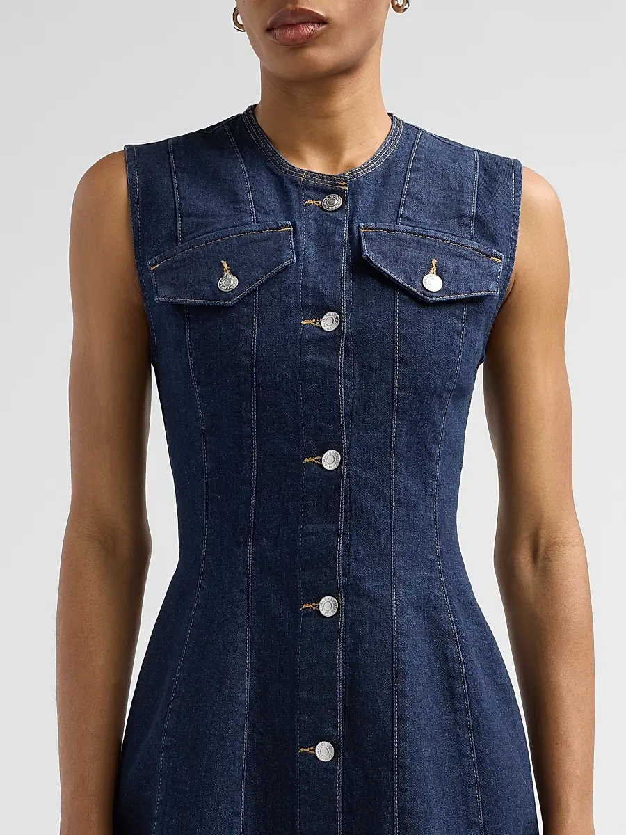Simkhai Women's Hanley Denim A-Line Mini Dress | Thumbnail 5 Simkhai Women's Hanley Denim A-Line Mini Dress | Thumbnail 5