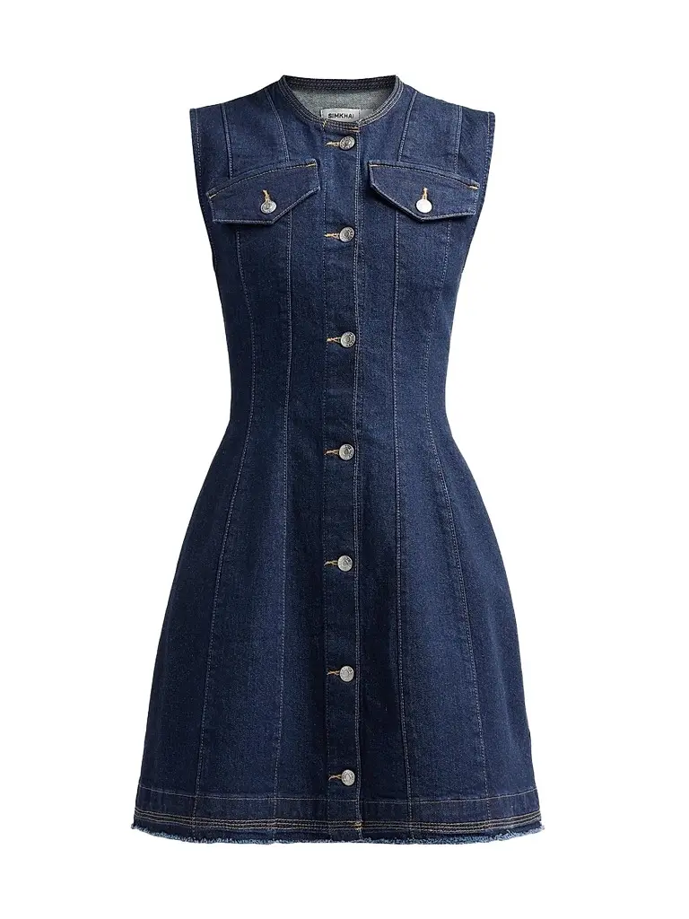 Simkhai Women's Hanley Denim A-Line Mini Dress - Indigo Rinse - Size 4 | Image 1 Simkhai Women's Hanley Denim A-Line Mini Dress - Indigo Rinse - Size 4 | Image 1