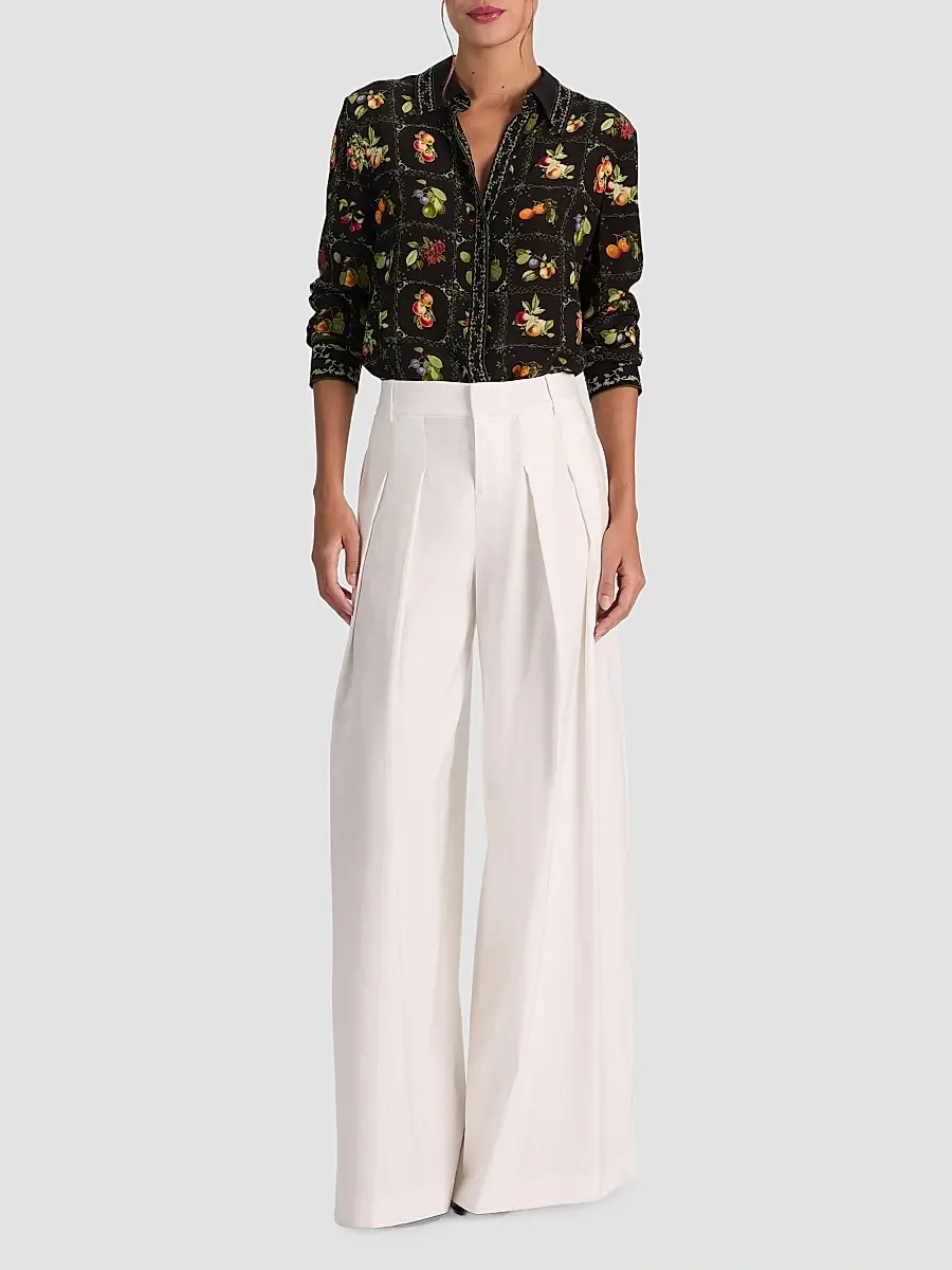 Alice + Olivia Women's Willa Printed Button-Front Top | Thumbnail 2 Alice + Olivia Women's Willa Printed Button-Front Top | Thumbnail 2