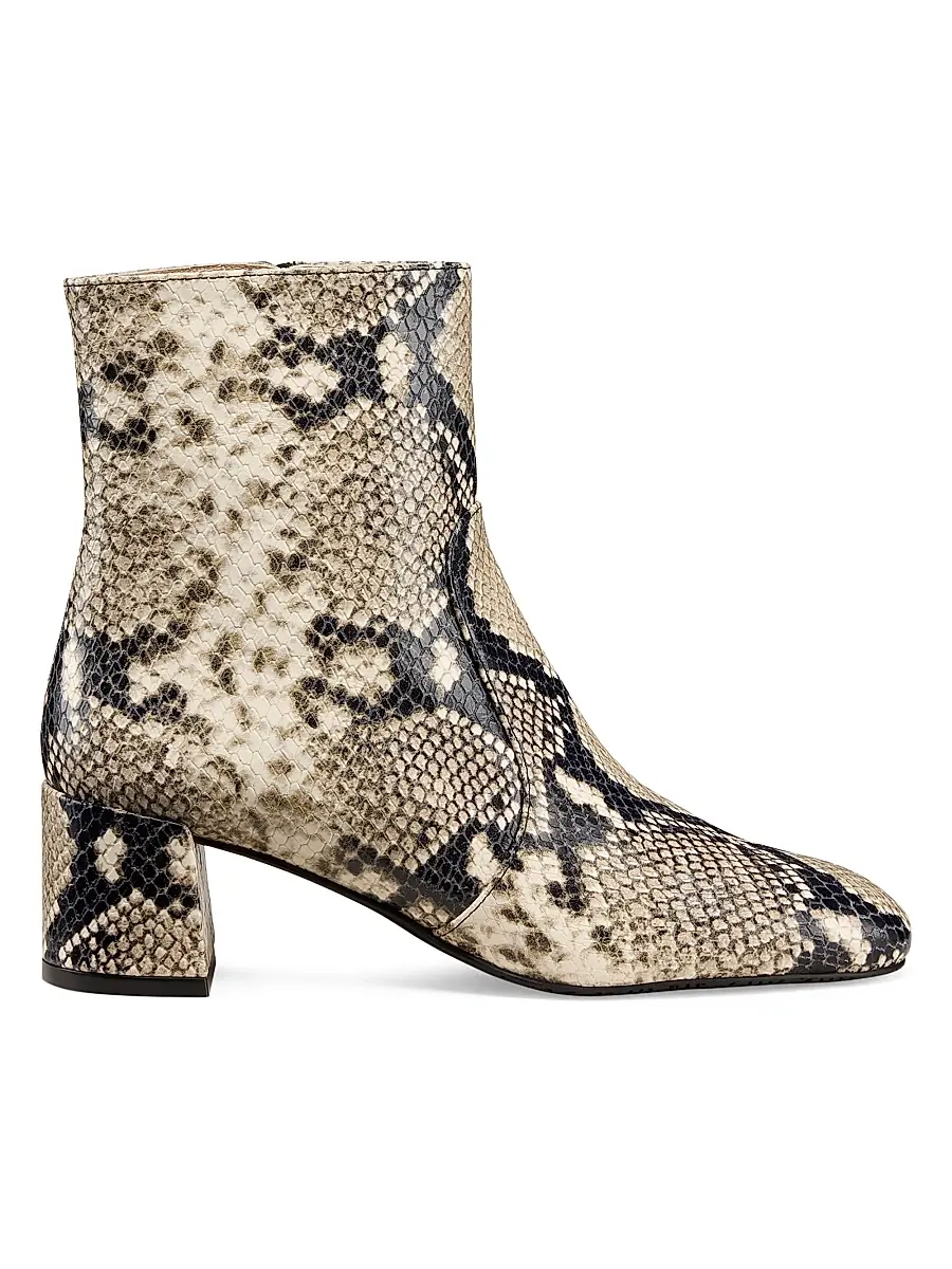 Stuart Weitzman Women's Maeve 50MM Snake-Embossed Leather Boots - Roccia | Image 1 Stuart Weitzman Women's Maeve 50MM Snake-Embossed Leather Boots - Roccia | Image 1