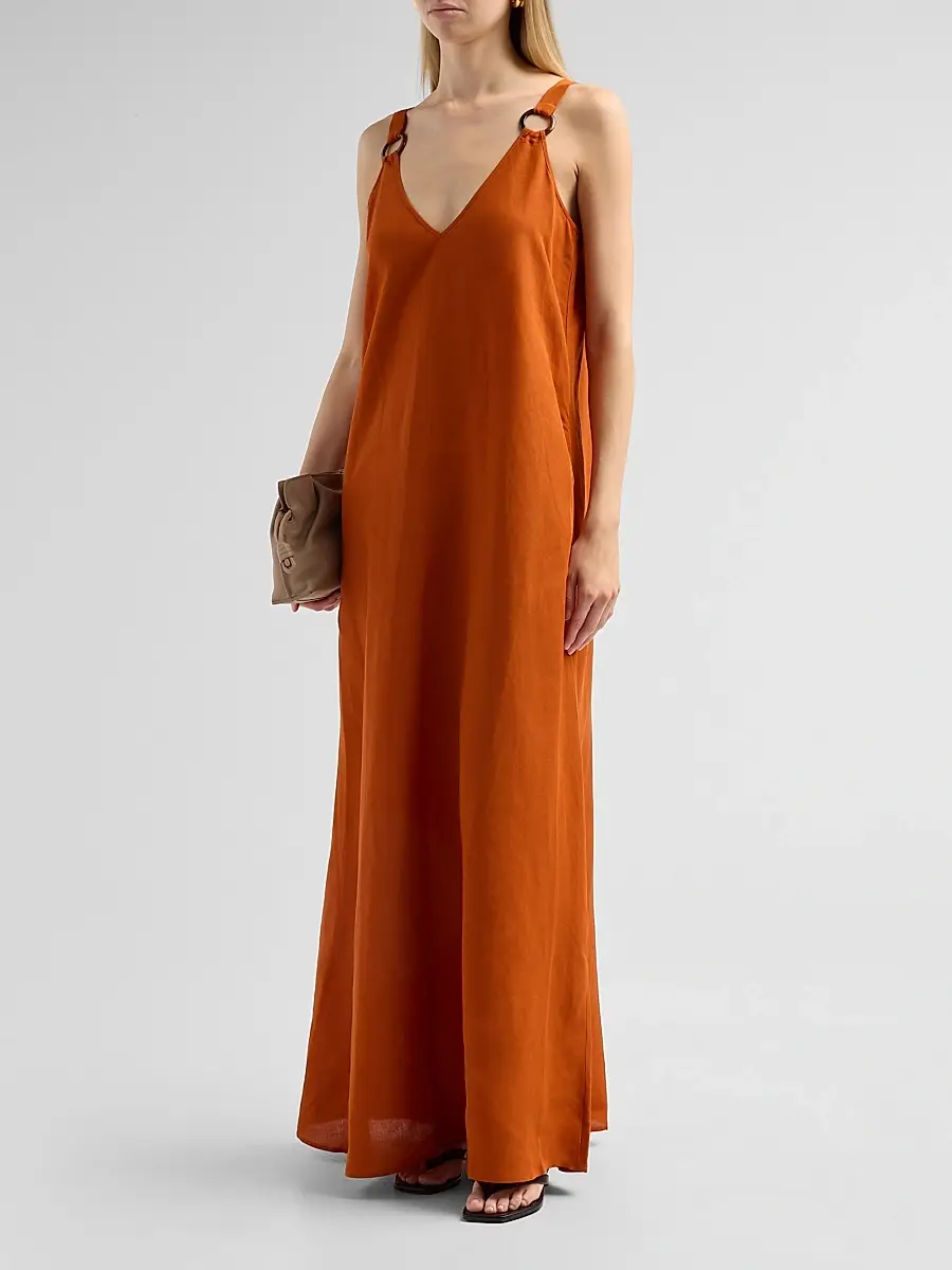 L'Agence Women's Didi O-Ring Strap Maxi Dress | Thumbnail 4 L'Agence Women's Didi O-Ring Strap Maxi Dress | Thumbnail 4