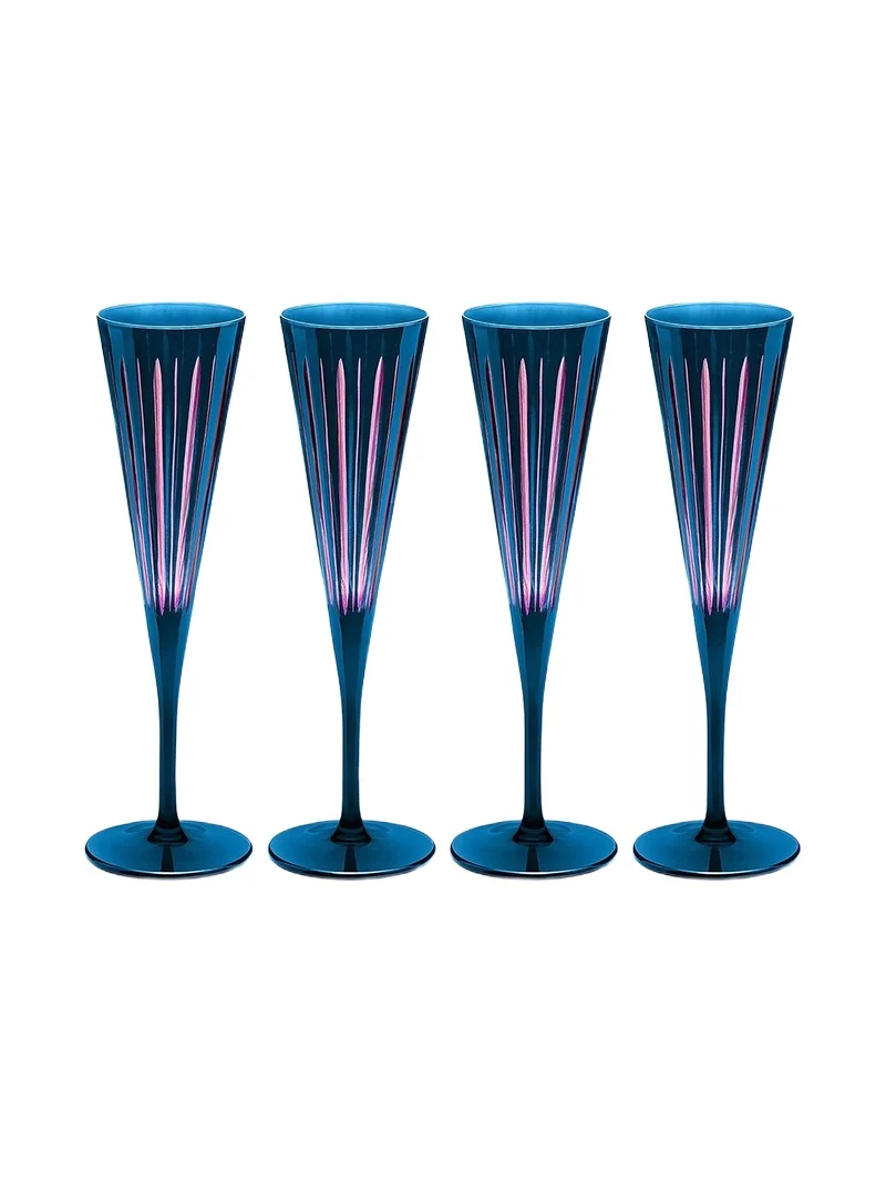 L'Objet Prism 4-Piece Glass Champagne Flute Set