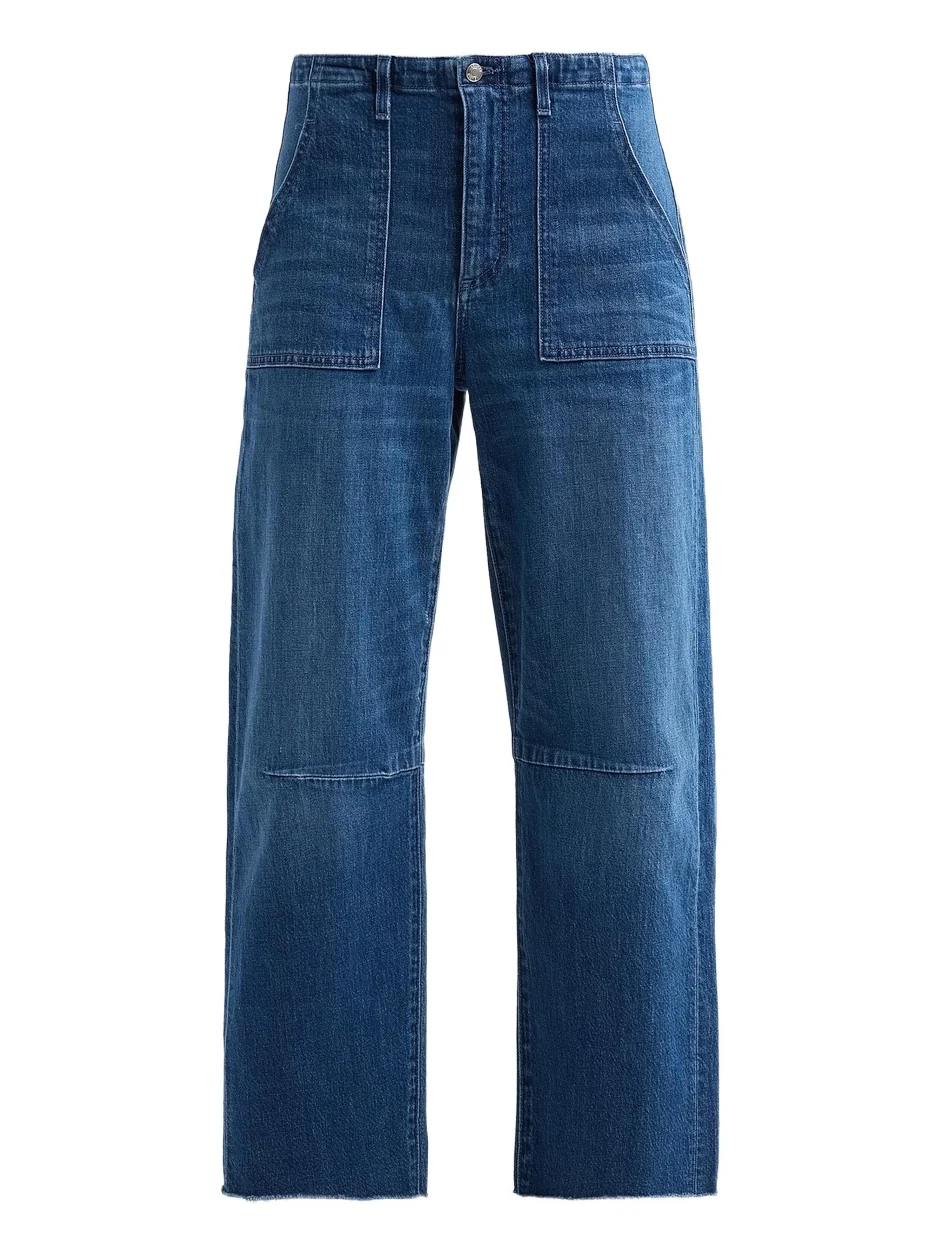 Le Jean Women's Utility Soft Barrel-Leg Crop Jeans
