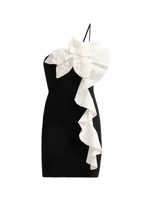 Women's One-Shoulder Taffeta Mini Dress Women's One-Shoulder Taffeta Mini Dress