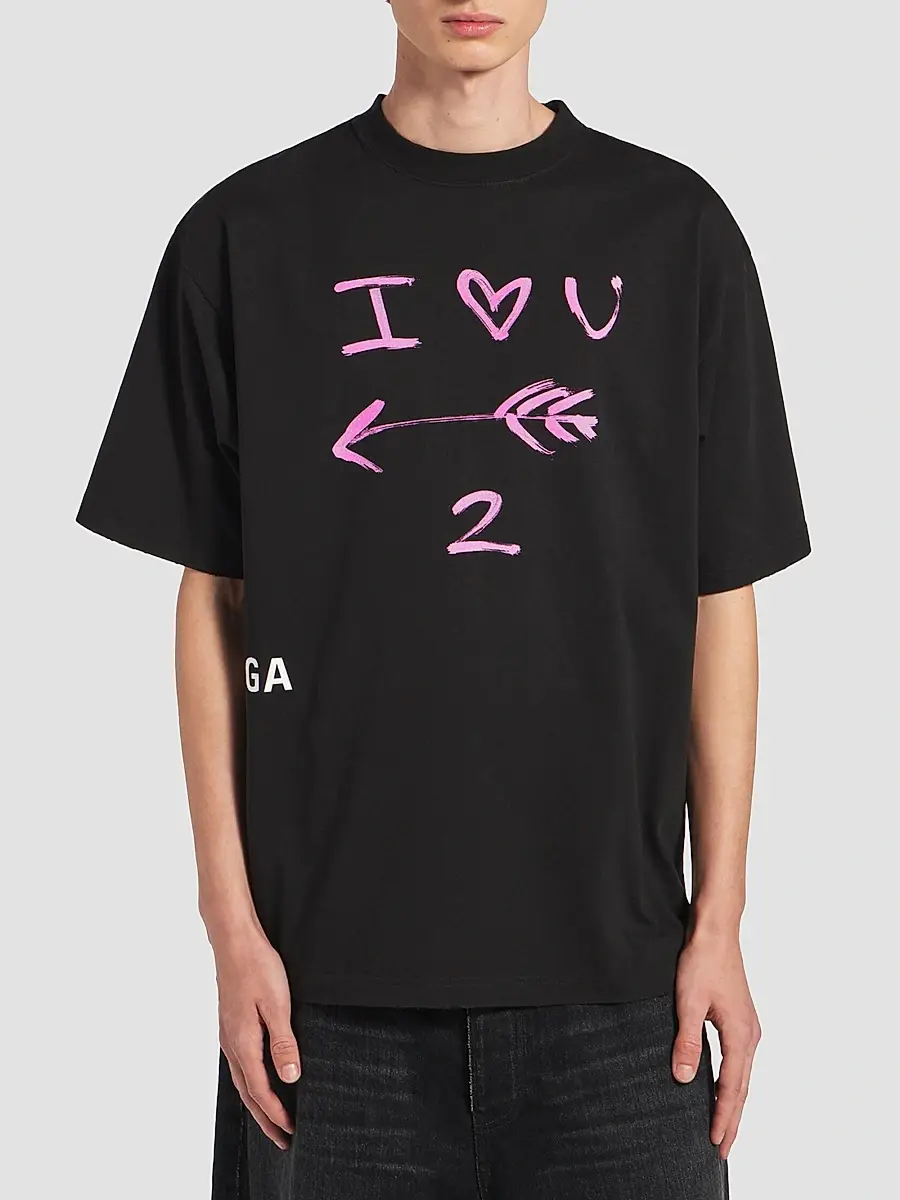 Balenciaga Men's I Love U Medium Fit T-Shirt | Thumbnail 2 Balenciaga Men's I Love U Medium Fit T-Shirt | Thumbnail 2