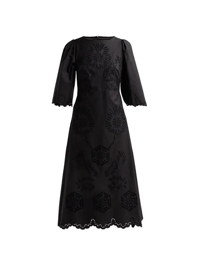 MAISON COMMON Women's Broderie Anglaise A-Line Midi Dress