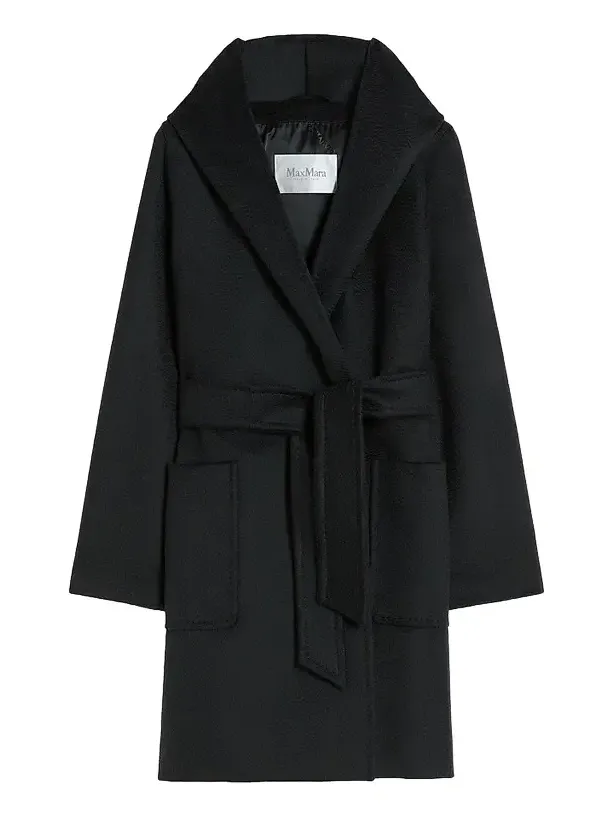 Women's Rialto Camel Hair Hooded Wrap Coat