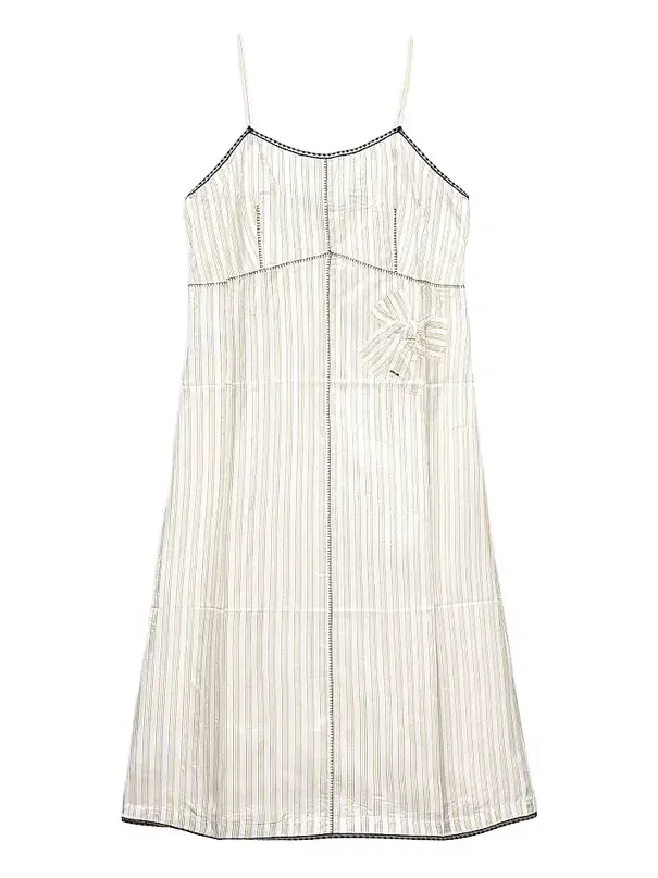 Prada Women's Striped Dress with Bow - Yellow Multi