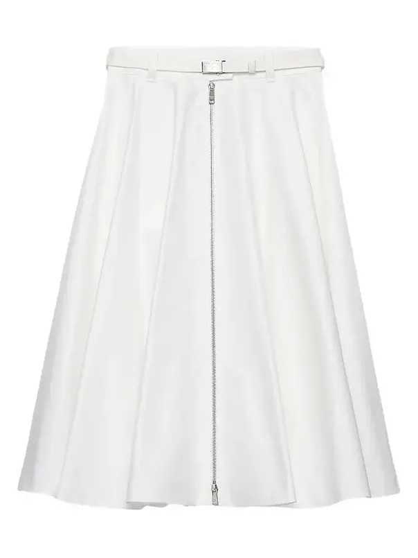 Prada Women's Chino Midi-Skirt with Zipper - White