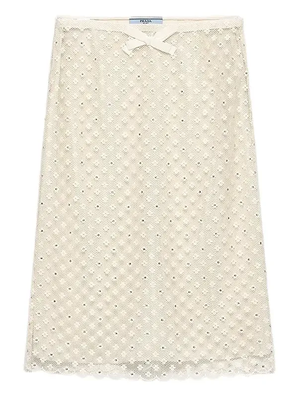 Prada Women's Embroidered Lace Skirt
