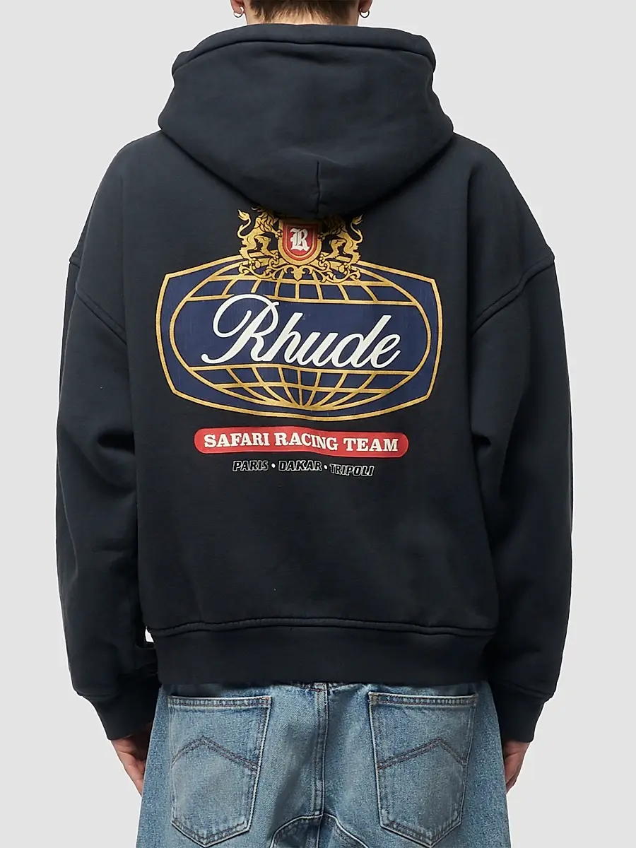Rhude Men's Safari Crest Zip-Front Hoodie | Thumbnail 2 Rhude Men's Safari Crest Zip-Front Hoodie | Thumbnail 2