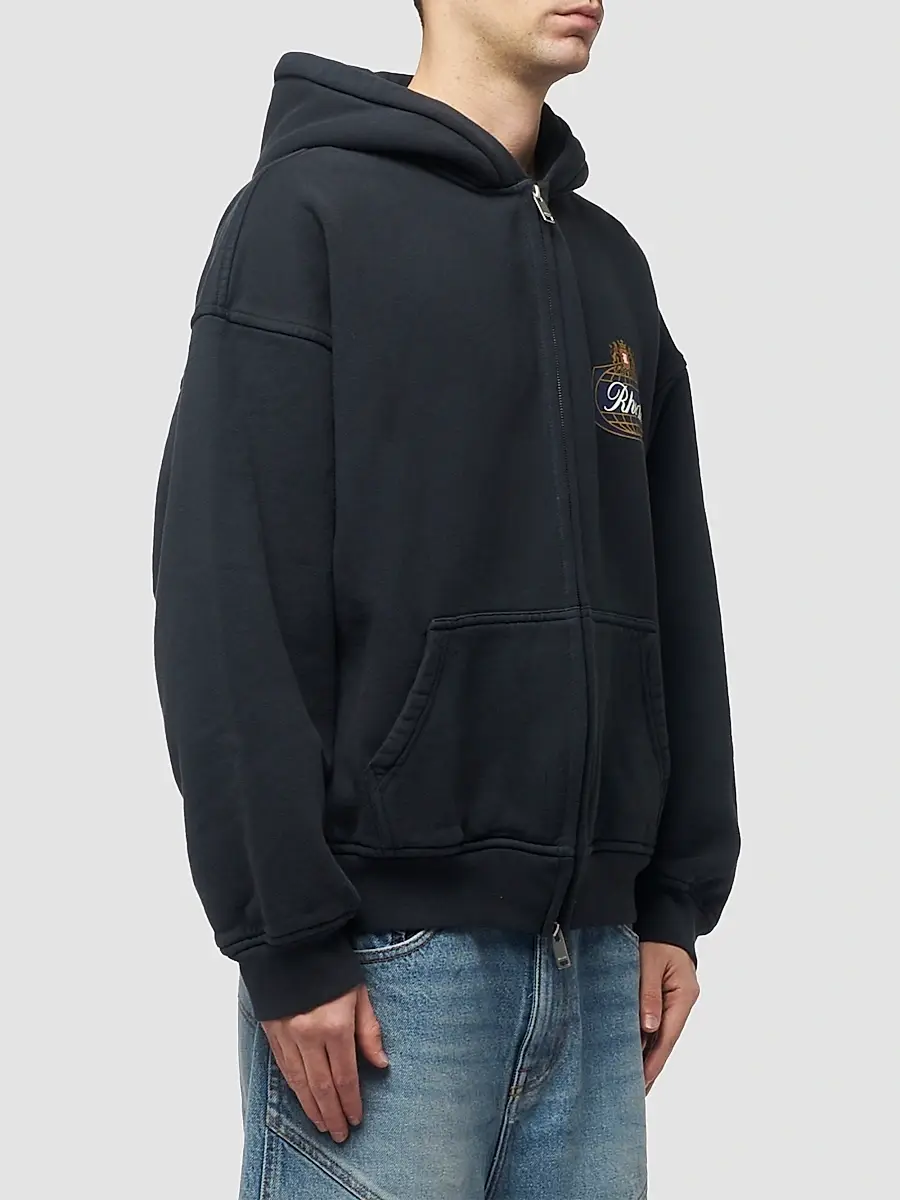 Rhude Men's Safari Crest Zip-Front Hoodie | Thumbnail 3 Rhude Men's Safari Crest Zip-Front Hoodie | Thumbnail 3