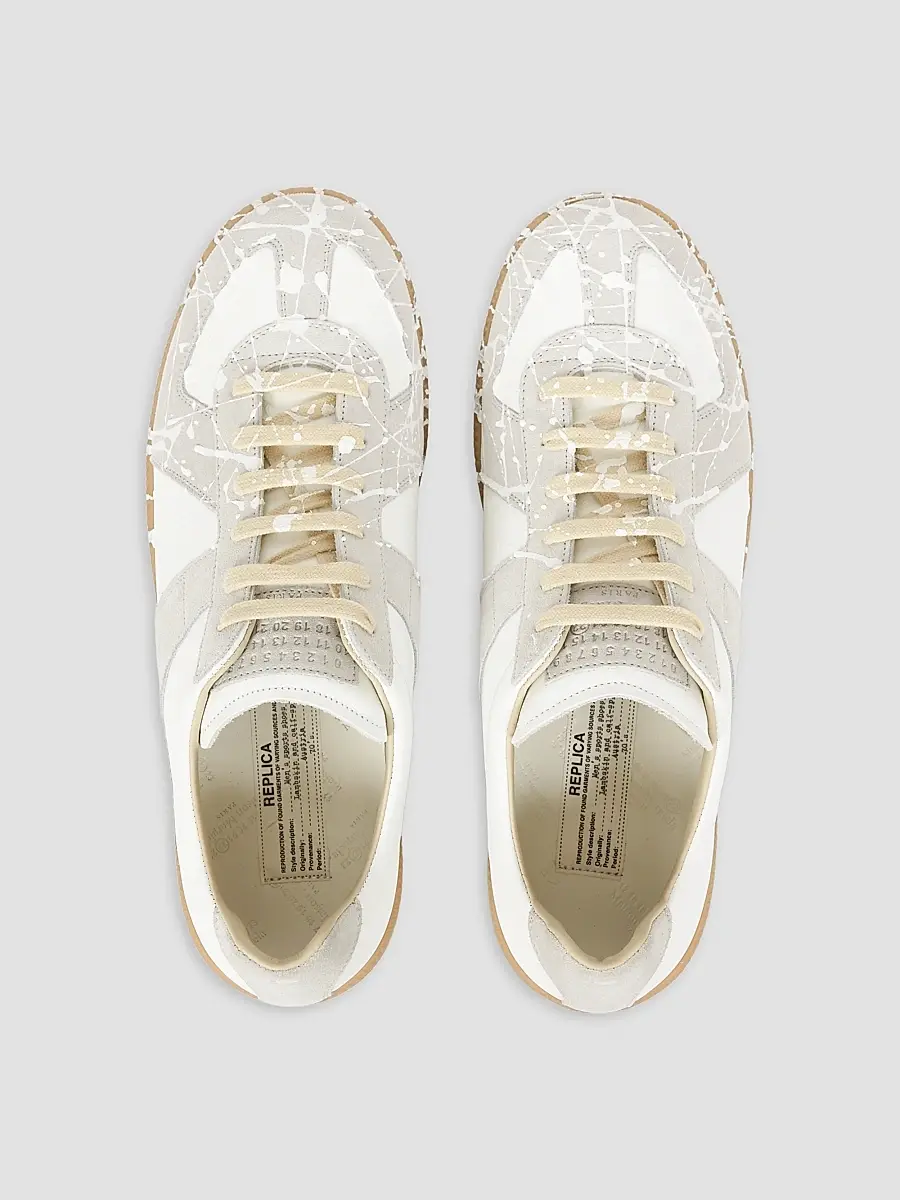 Maison Margiela Men's Replica Leather Low-Top Sneakers | Thumbnail 6 Maison Margiela Men's Replica Leather Low-Top Sneakers | Thumbnail 6