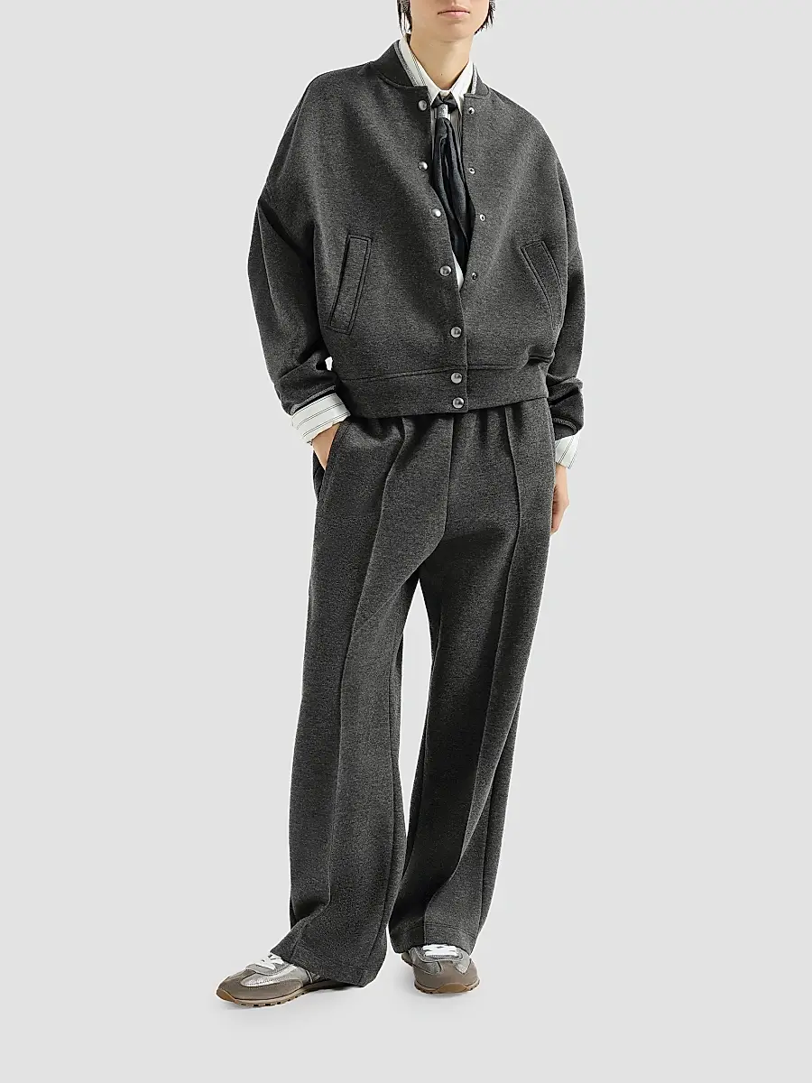 Brunello Cucinelli Women's Techno Cotton and Cashmere Interlock Track Sweatpants | Thumbnail 6 Brunello Cucinelli Women's Techno Cotton and Cashmere Interlock Track Sweatpants | Thumbnail 6
