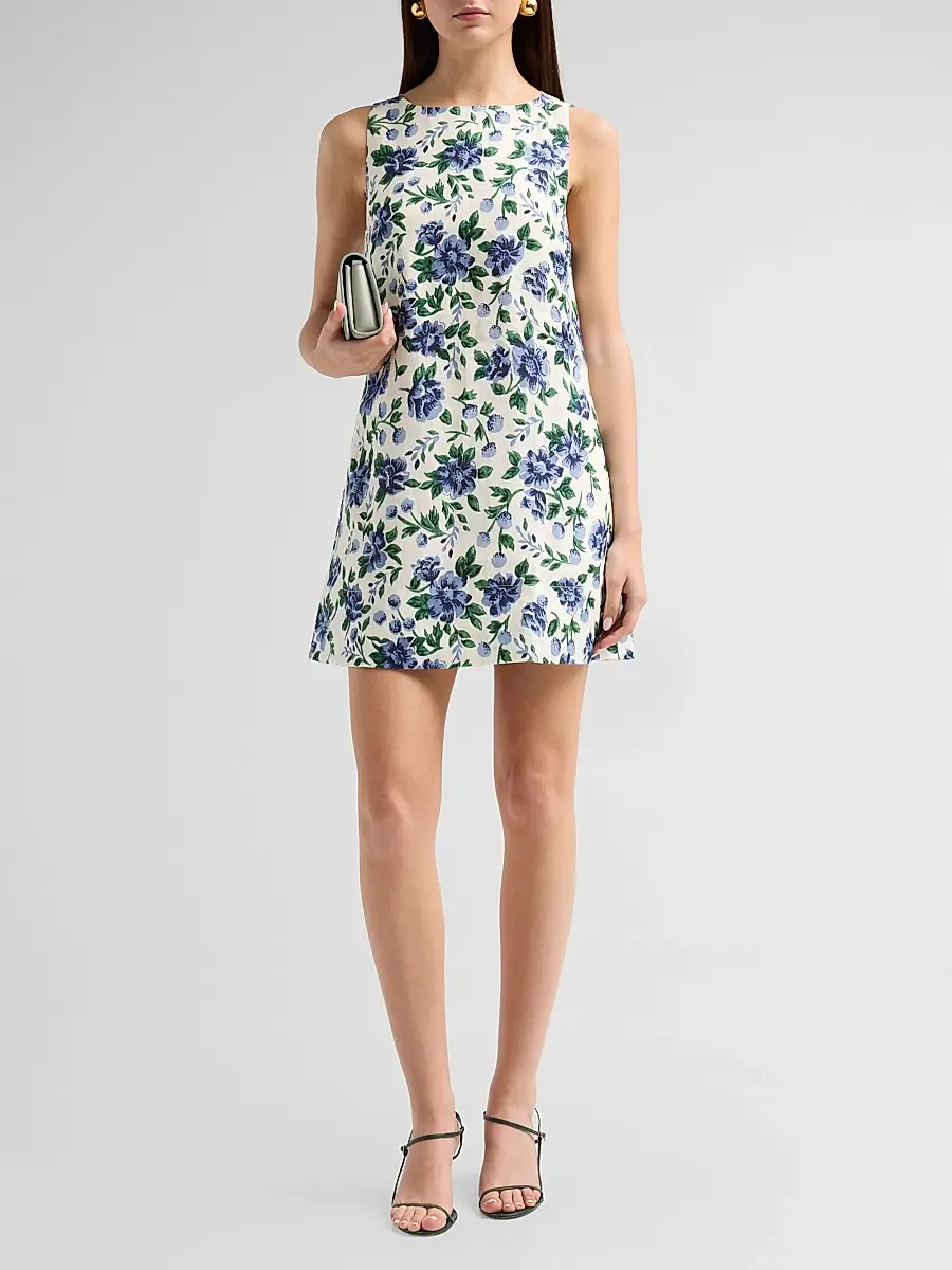 Peony Women's Enamour Floral Linen Shift Mini Dress | Thumbnail 2 Peony Women's Enamour Floral Linen Shift Mini Dress | Thumbnail 2