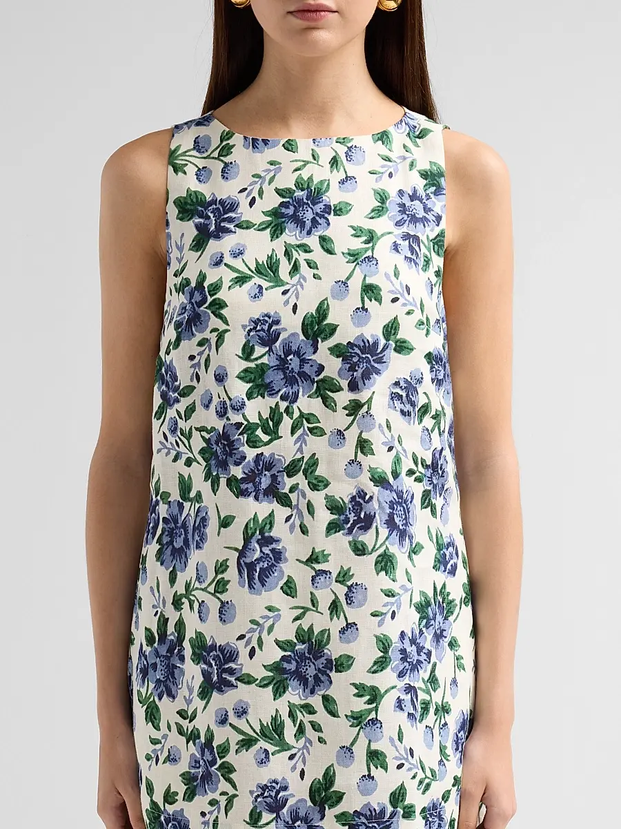 Peony Women's Enamour Floral Linen Shift Mini Dress | Thumbnail 5 Peony Women's Enamour Floral Linen Shift Mini Dress | Thumbnail 5