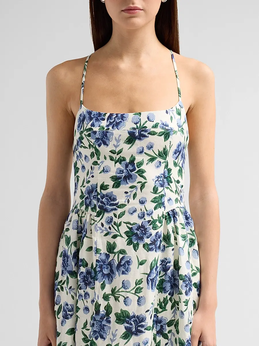 Peony Women's Enamour Floral Linen Midi Dress | Thumbnail 5 Peony Women's Enamour Floral Linen Midi Dress | Thumbnail 5