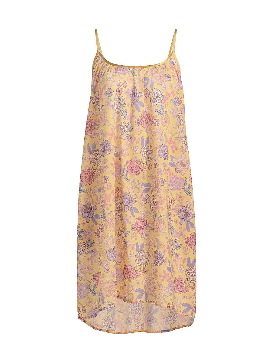 Papinelle Women's Karolina Floral Cotton Voile Nightie - Golden Haze | Image 1 Papinelle Women's Karolina Floral Cotton Voile Nightie - Golden Haze | Image 1