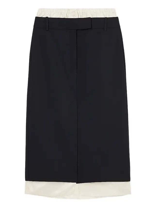 Women's Boxer Detail Virgin Wool-Mohair Midi Skirt Women's Boxer Detail Virgin Wool-Mohair Midi Skirt