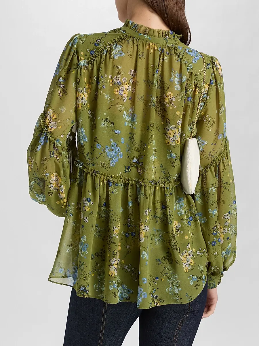 Cinq à Sept Women's Windswept Floral Edeline Top | Thumbnail 5
