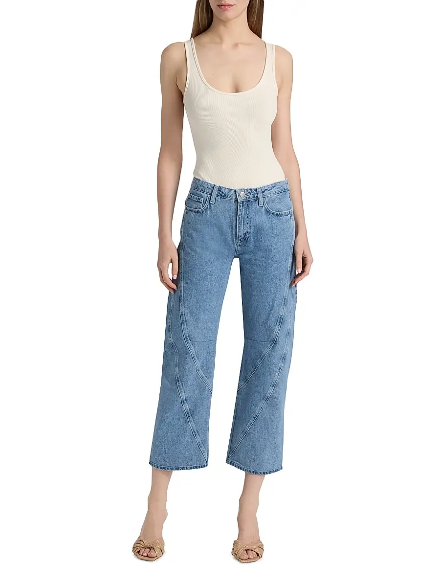 L'Agence Women's Frasier Ultra High-Rise Barrel-Leg Crop Jeans | Thumbnail 2
