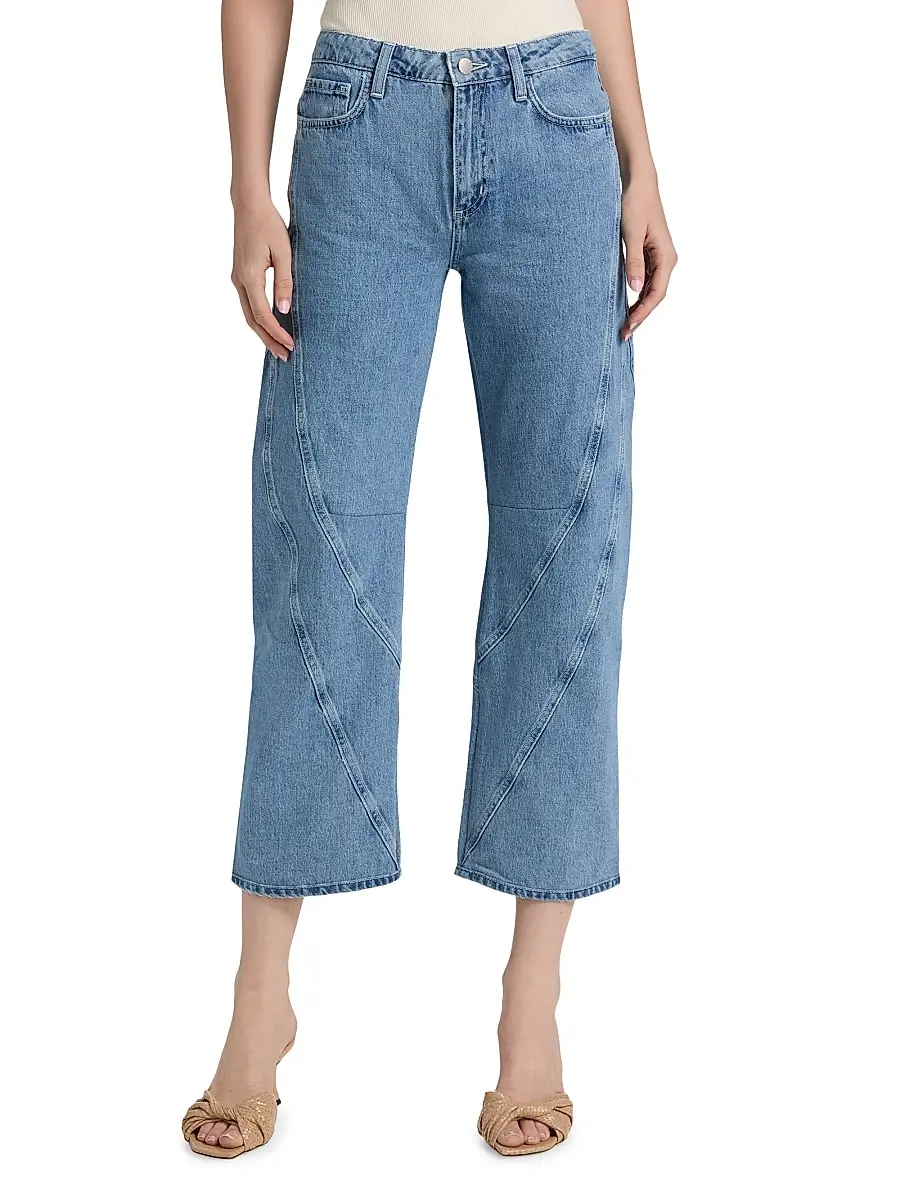 L'Agence Women's Frasier Ultra High-Rise Barrel-Leg Crop Jeans | Thumbnail 3