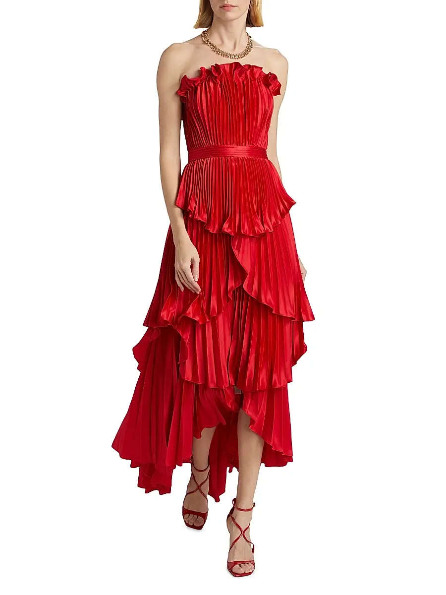 Amur Women's Janey Tiered Shell High-Low Gown | Thumbnail 2