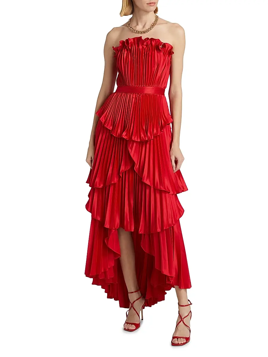 Amur Women's Janey Tiered Shell High-Low Gown | Thumbnail 3
