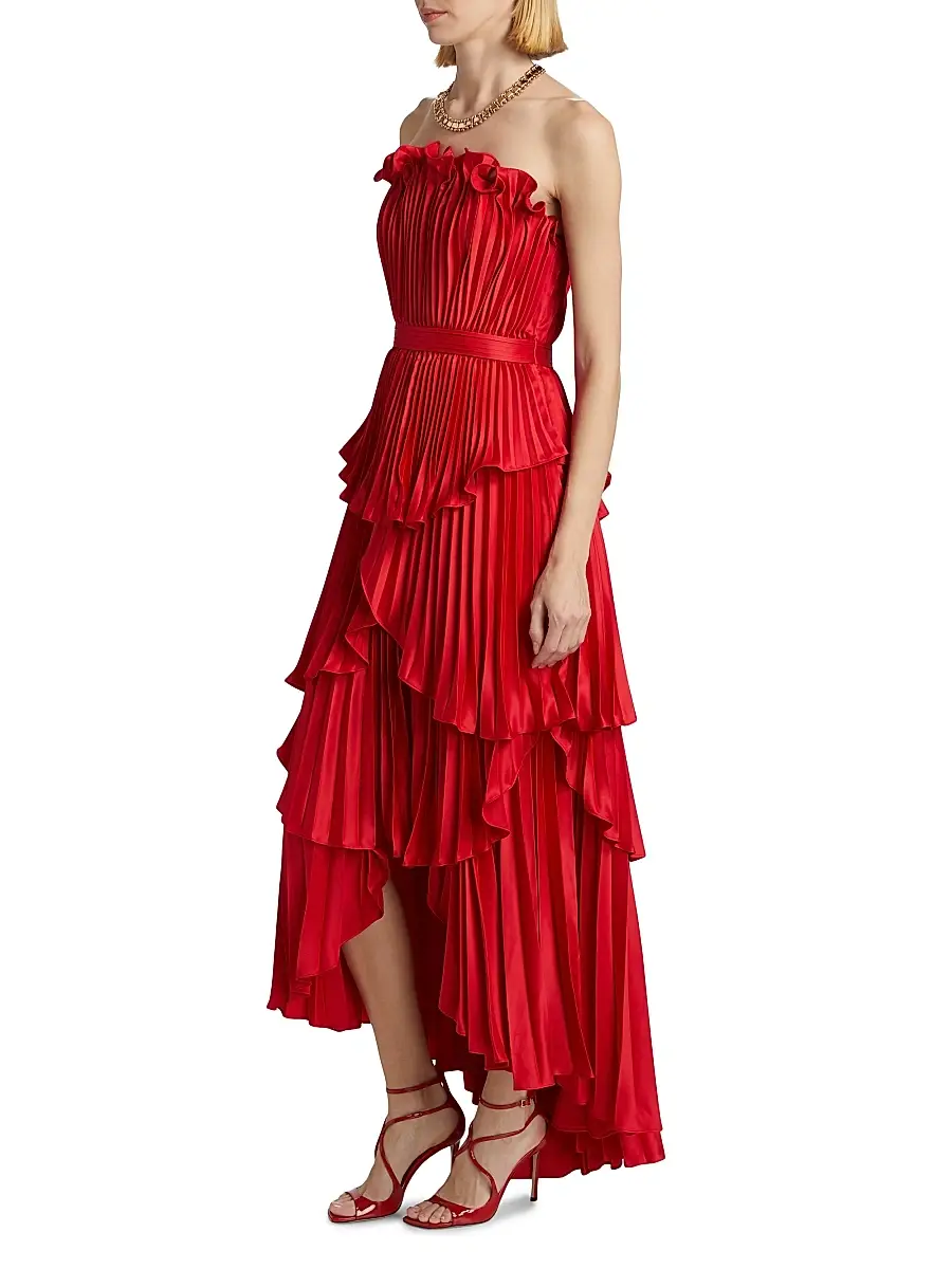 Amur Women's Janey Tiered Shell High-Low Gown | Thumbnail 4