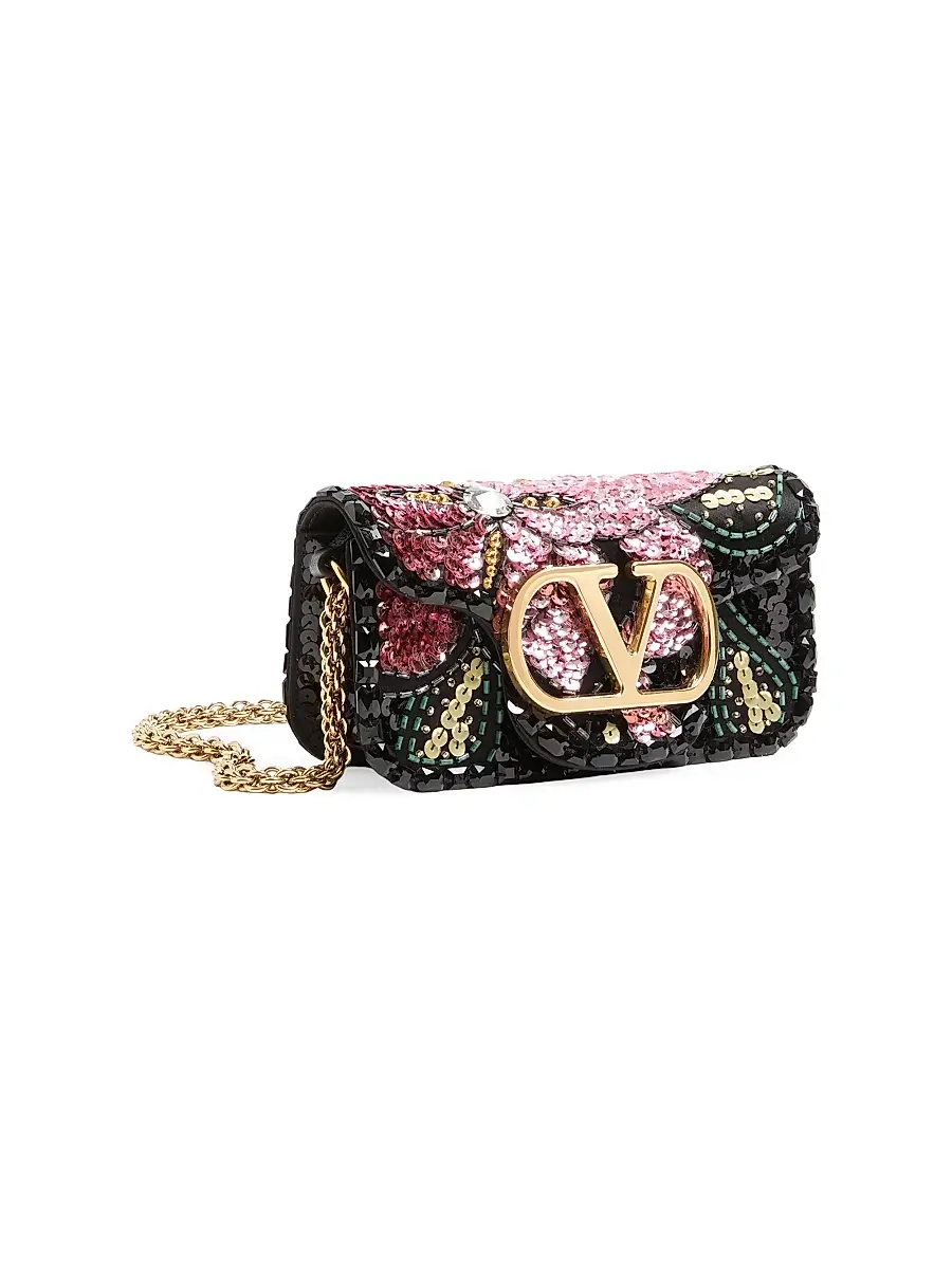 Valentino Women's Locò Small Embroidered Shoulder Bag | Thumbnail 3