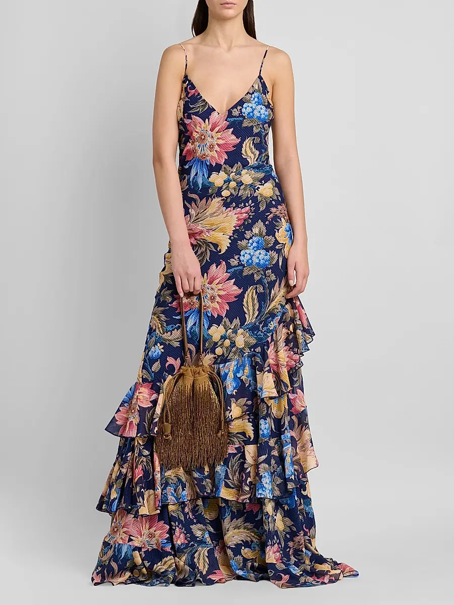 Etro Women's Botanical-Print Tiered Ruffled Gown | Thumbnail 2 Etro Women's Botanical-Print Tiered Ruffled Gown | Thumbnail 2