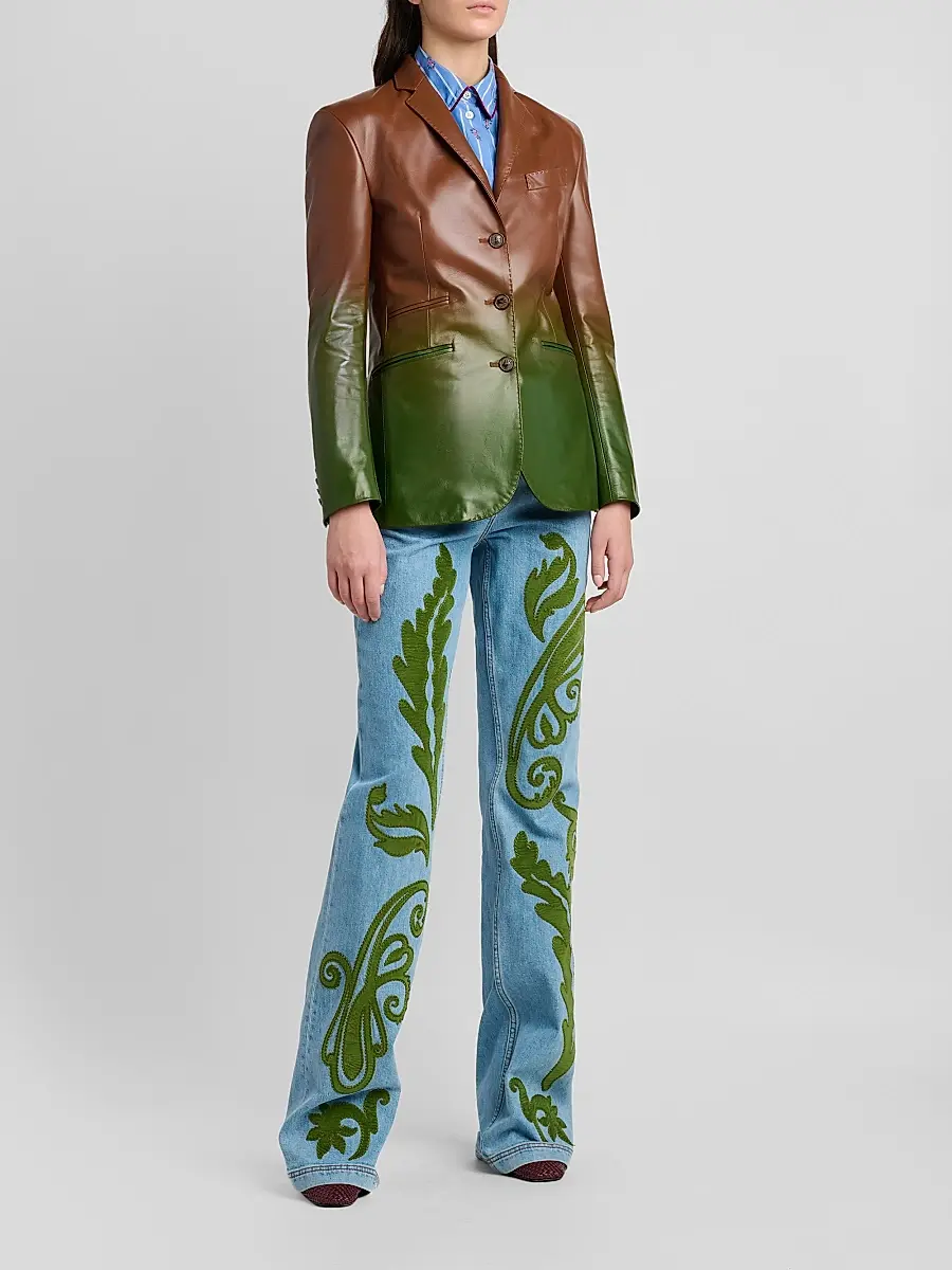 Etro Women's Gradient Leather Blazer | Thumbnail 4 Etro Women's Gradient Leather Blazer | Thumbnail 4