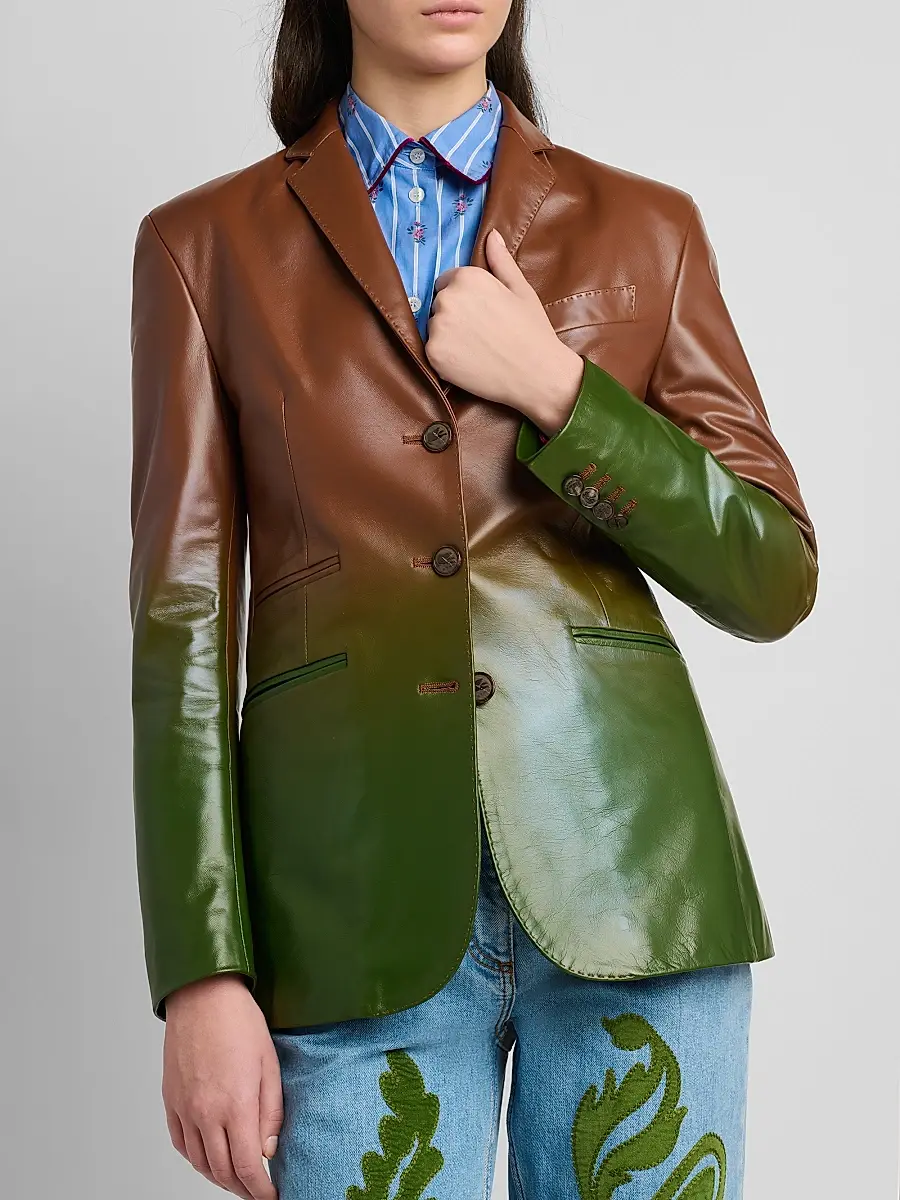 Etro Women's Gradient Leather Blazer | Thumbnail 5 Etro Women's Gradient Leather Blazer | Thumbnail 5