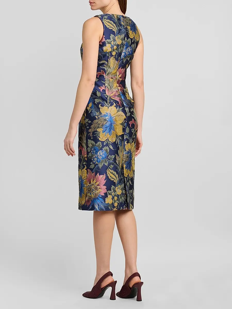 Etro Women's Floral Cotton-Blend Sheath Midi Dress | Thumbnail 3 Etro Women's Floral Cotton-Blend Sheath Midi Dress | Thumbnail 3