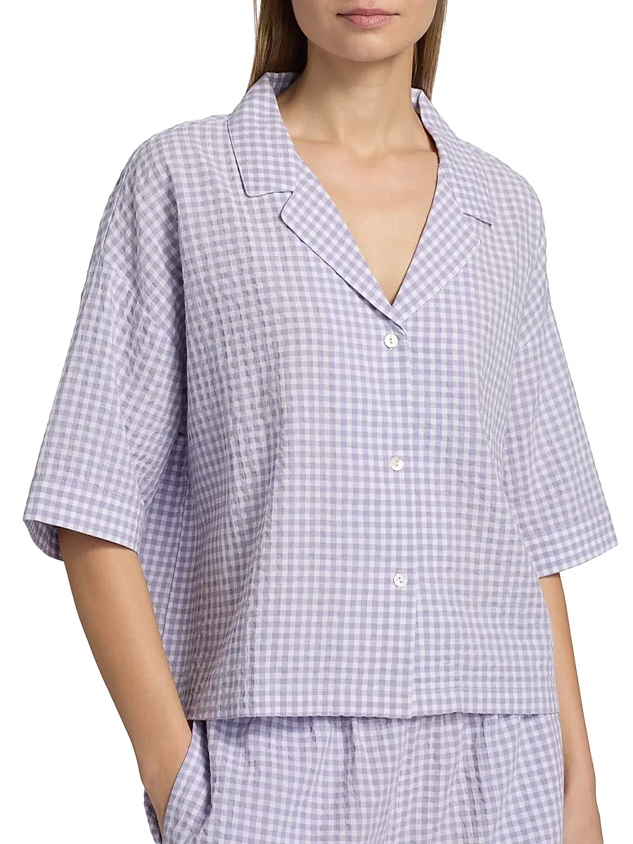 Papinelle Women's Seersucker Gingham Boxer Pajamas | Thumbnail 6 Papinelle Women's Seersucker Gingham Boxer Pajamas | Thumbnail 6