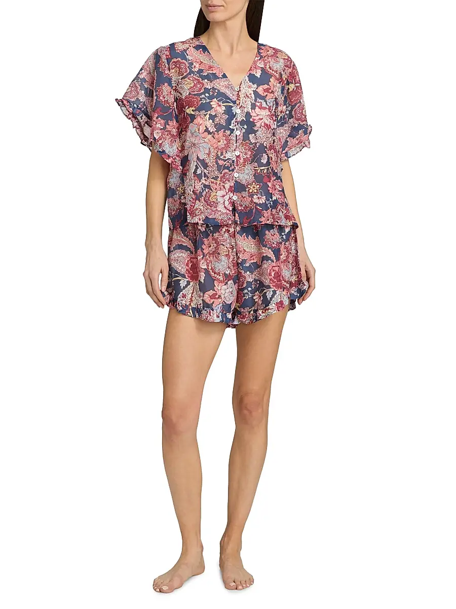 Papinelle Women's Ella Frill Boxer Pajamas | Thumbnail 2 Papinelle Women's Ella Frill Boxer Pajamas | Thumbnail 2