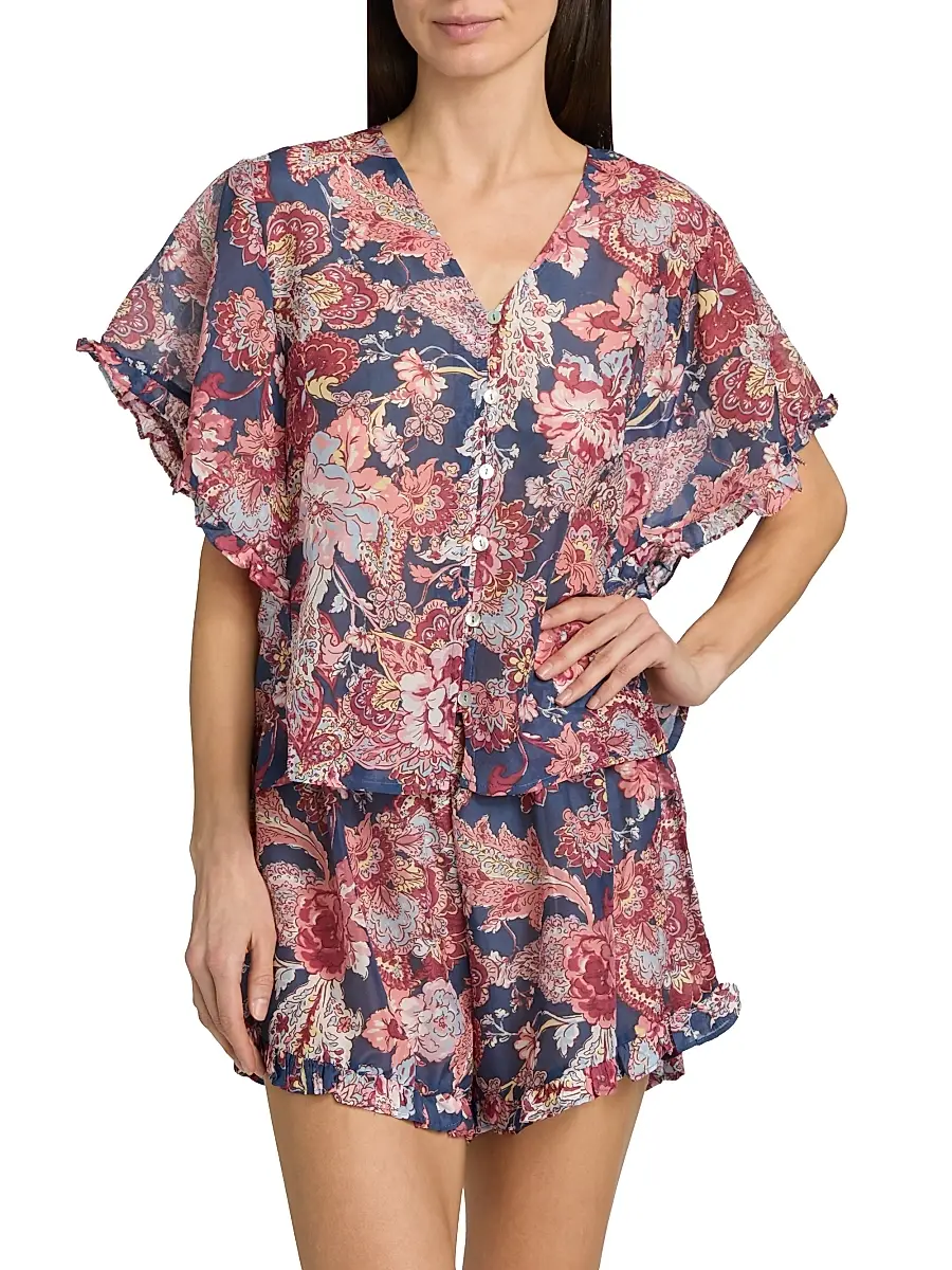 Papinelle Women's Ella Frill Boxer Pajamas | Thumbnail 3 Papinelle Women's Ella Frill Boxer Pajamas | Thumbnail 3