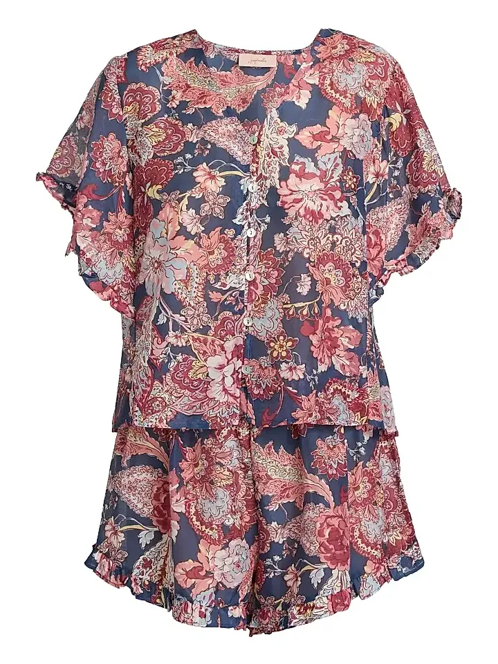 Women's Ella Frill Boxer Pajamas Women's Ella Frill Boxer Pajamas