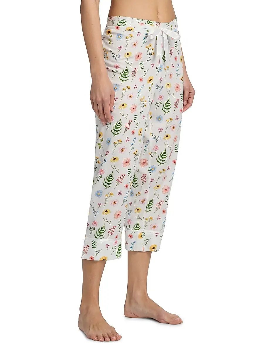 Papinelle Women's Elodie Wildflower Cotton Crop Pajamas | Thumbnail 4
