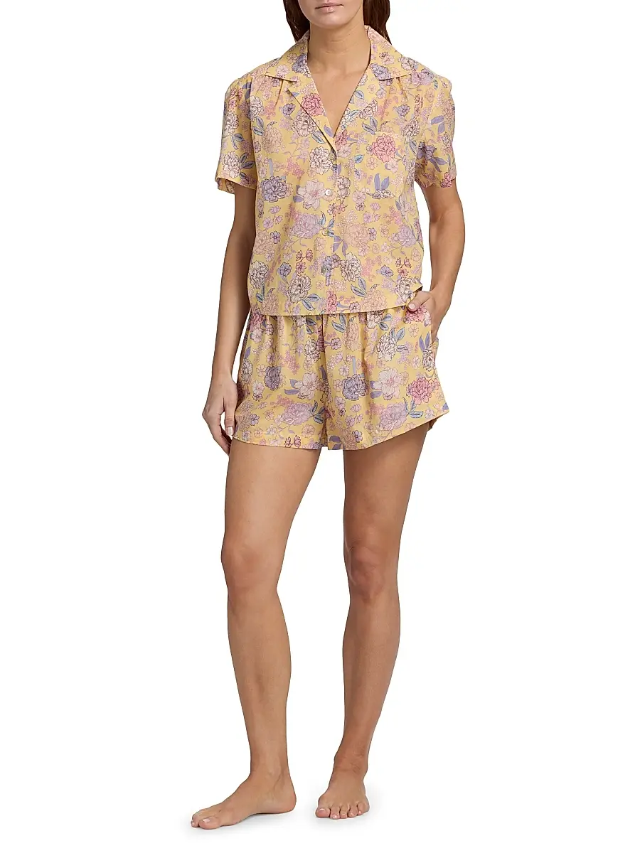 Papinelle Women's Karolina Floral Short Pajamas | Thumbnail 2 Papinelle Women's Karolina Floral Short Pajamas | Thumbnail 2
