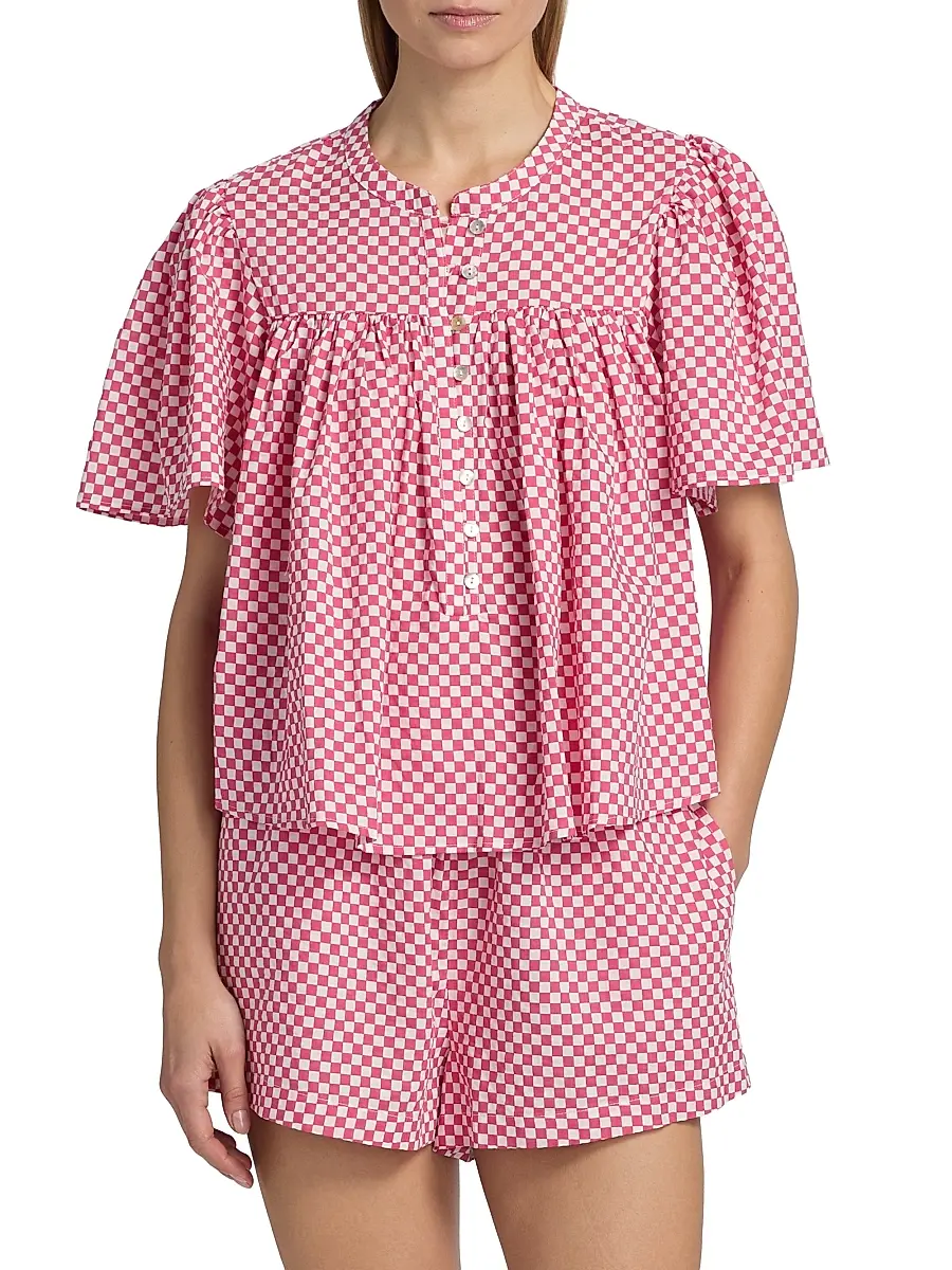 Papinelle Women's Anais Gathered Boxer Pajamas | Thumbnail 3 Papinelle Women's Anais Gathered Boxer Pajamas | Thumbnail 3