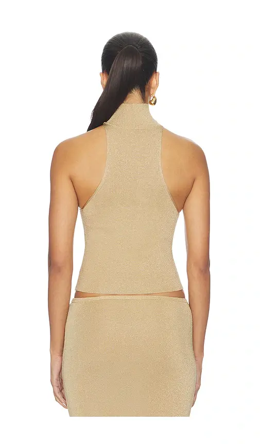 NBD Nyla Shimmer Mock Neck Tank | Thumbnail 3