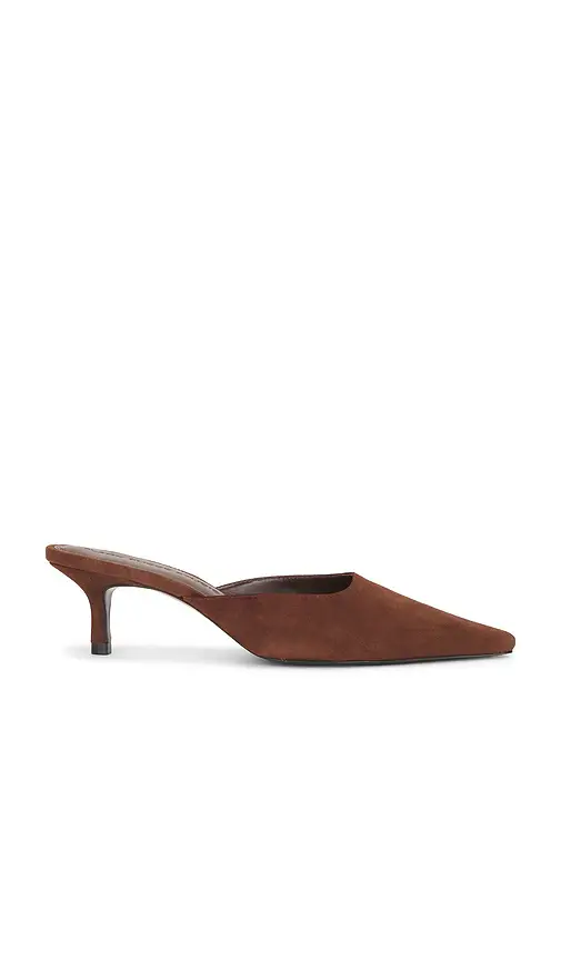 Black Suede Studio Riley 50 Mule Pump | Image 1 Black Suede Studio Riley 50 Mule Pump | Image 1
