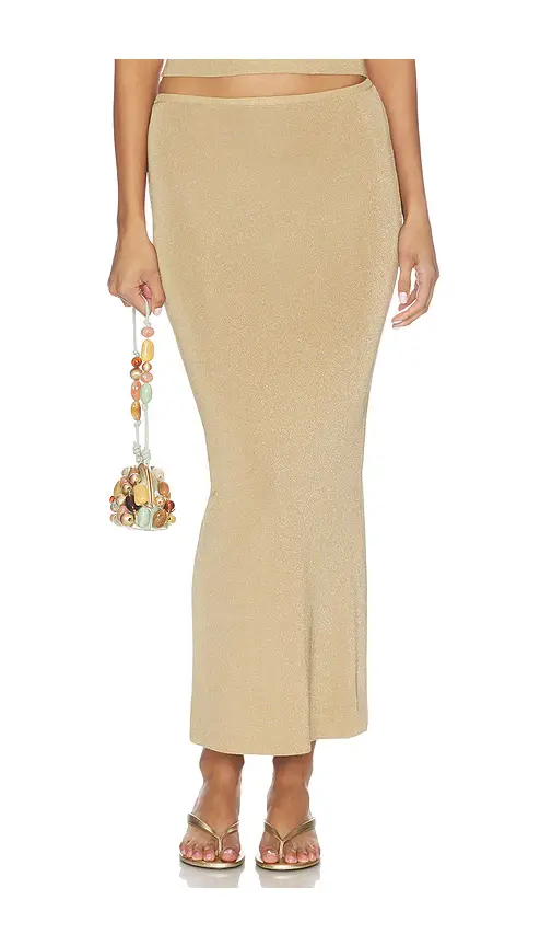 NBD Nyla Shimmer Midi Skirt | Image 1 NBD Nyla Shimmer Midi Skirt | Image 1